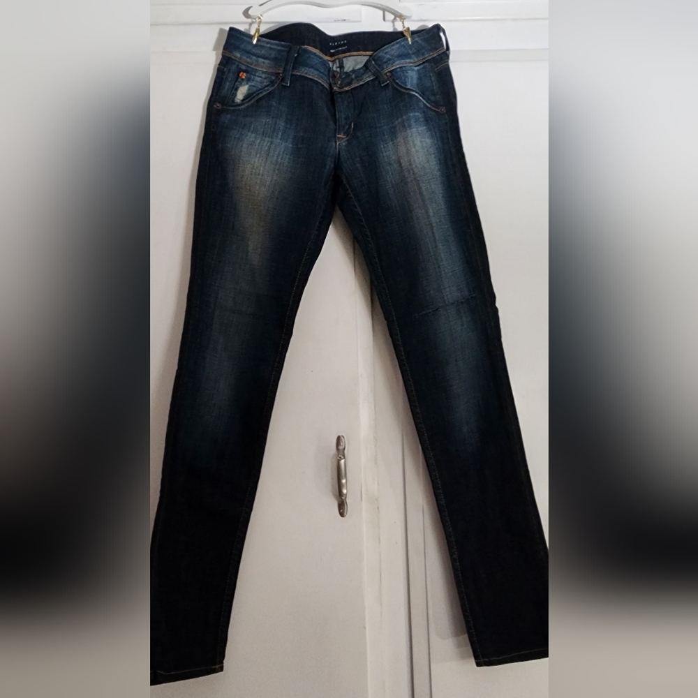 Hudson Colette Skinny Jeans Size 28 Low Rise Distressed Holl Dark Wash Stretch
